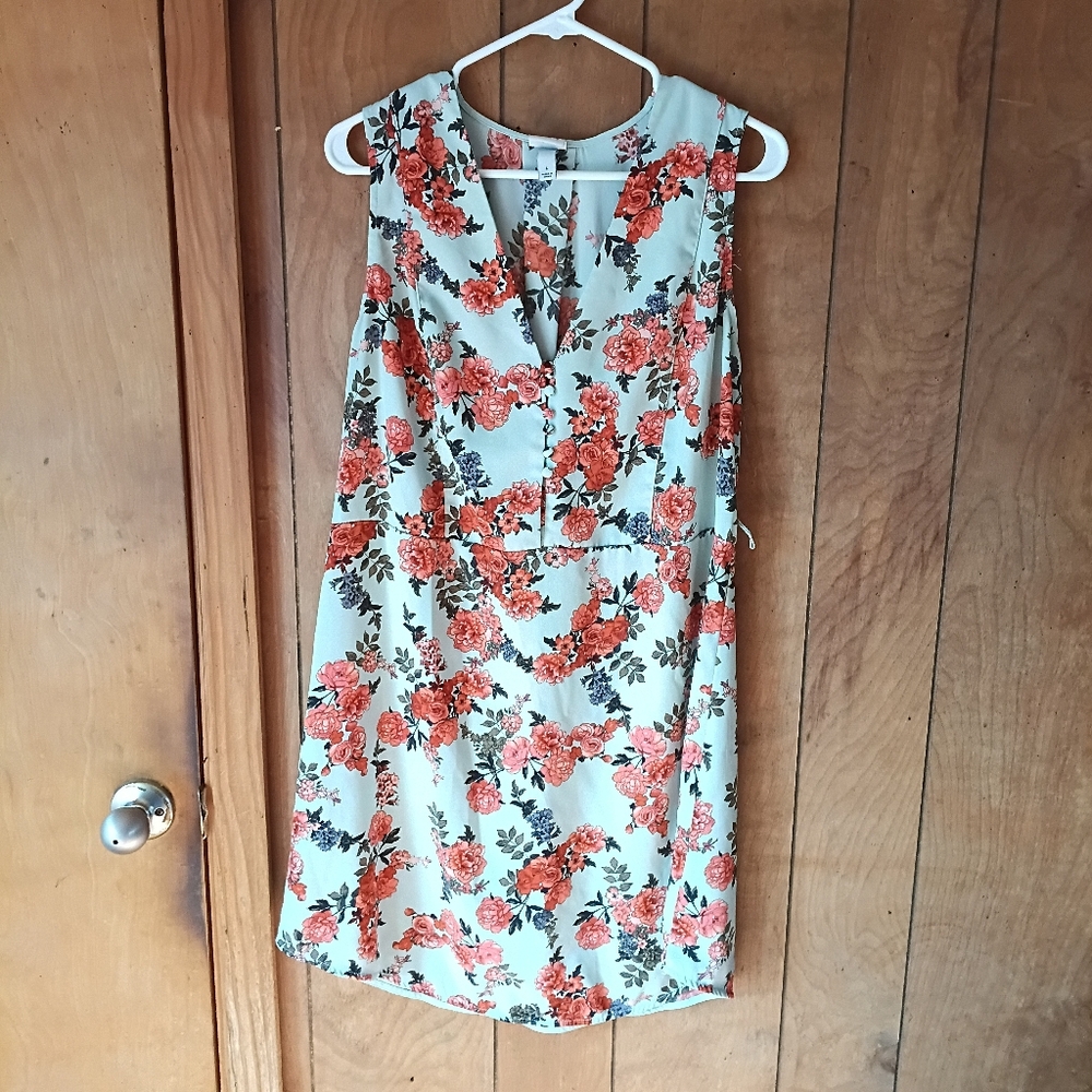 a. new.day Floral Sleeveless Shift Dress Size Large
